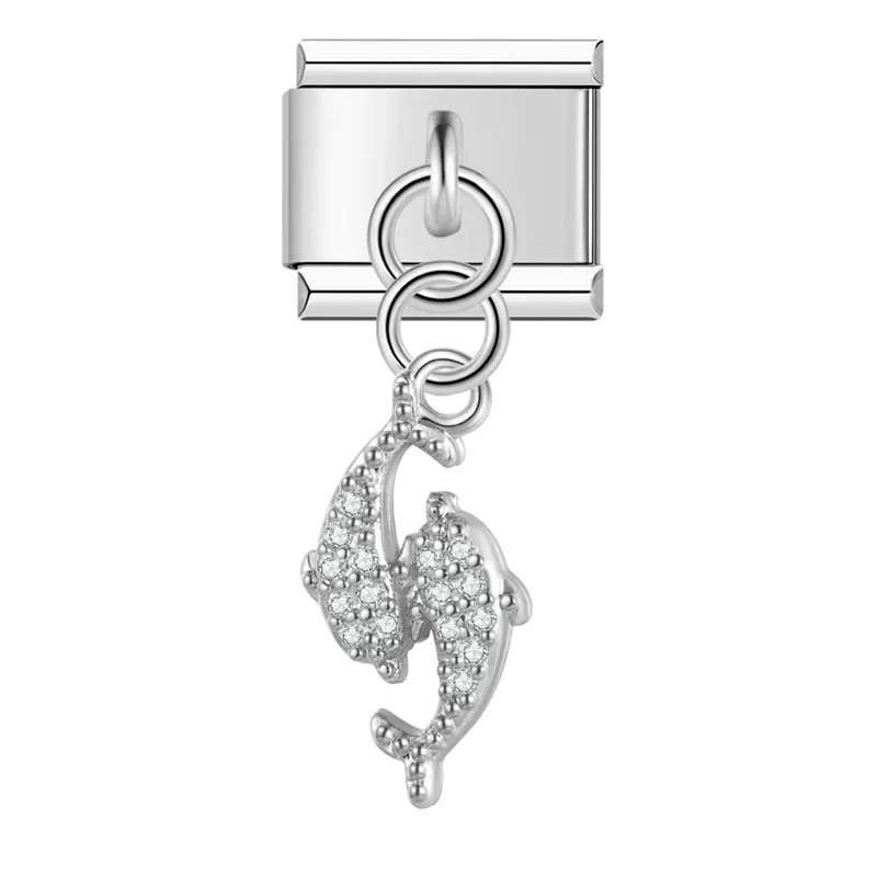 Silver Crystal Symbol Dangle Italian Charms - Image 14