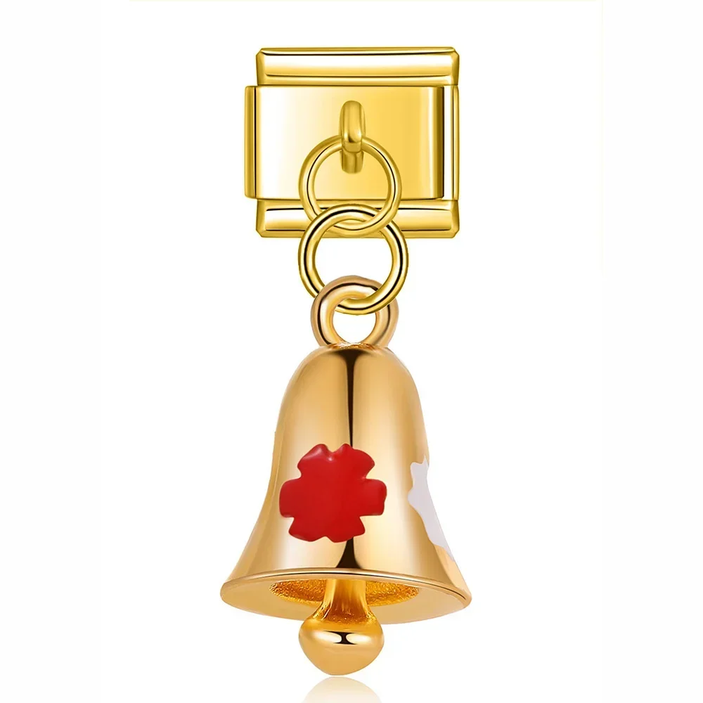Gold Heart, Unicorn and Bell Dangle Charms - Image 5