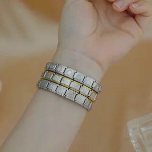 Round Stone Italian Charm Bracelet