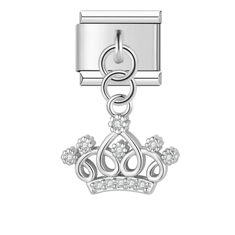 Silver Crystal Symbol Dangle Italian Charms - Image 21
