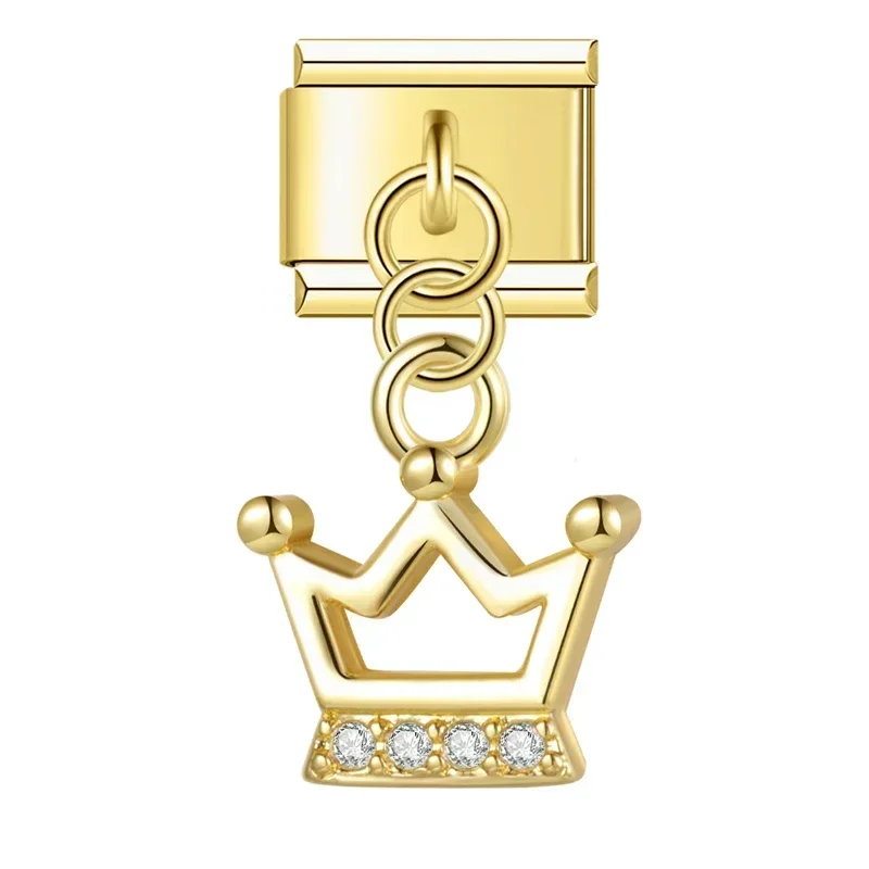 Gold Crystal Symbol Dangle Italian Charms - Image 25