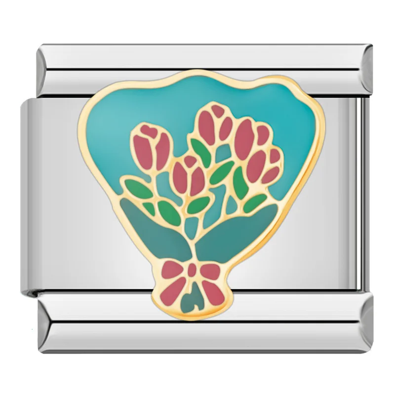 Flower, Cat and Love Note Italian Charms - Image 14