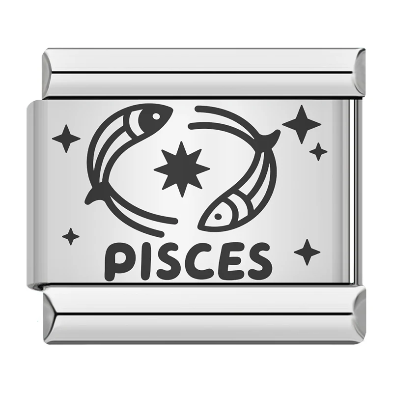 Zodiac Sign Engraved Italian Charms - Image 4