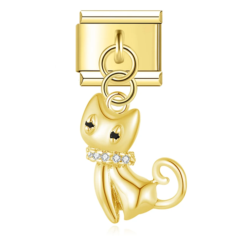 Cat, Bear and Crab Dangle Italian Charms