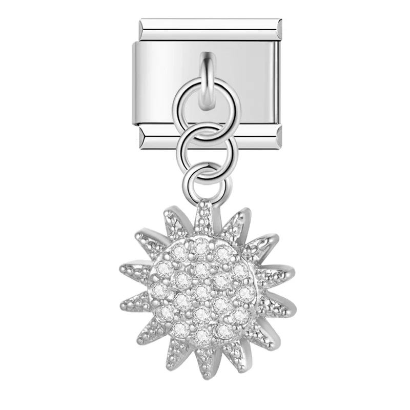 Silver Crystal Symbol Dangle Italian Charms - Image 11