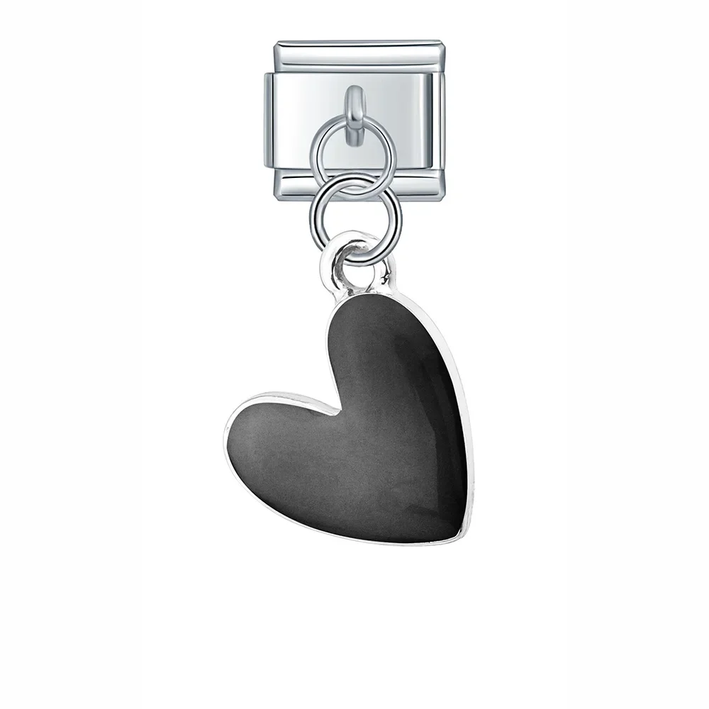 Enamel Heart Dangle Italian Charms - Image 11