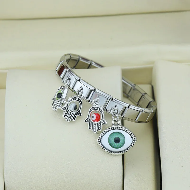 Evil Eye and Hamsa Dangle Italian Charms - Image 3