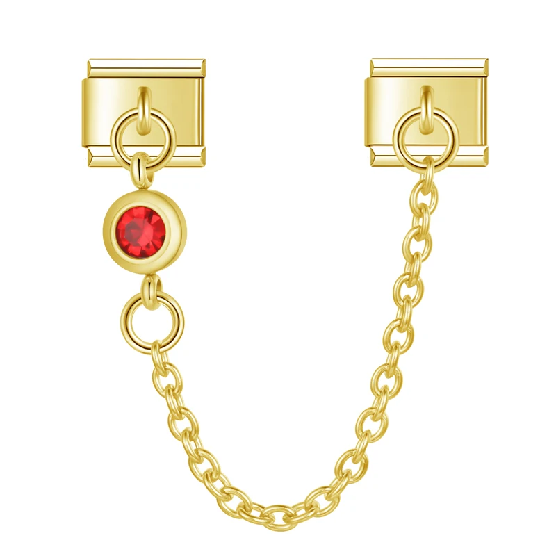 Crystal Safety Chain Gold Italian Charms - Image 9