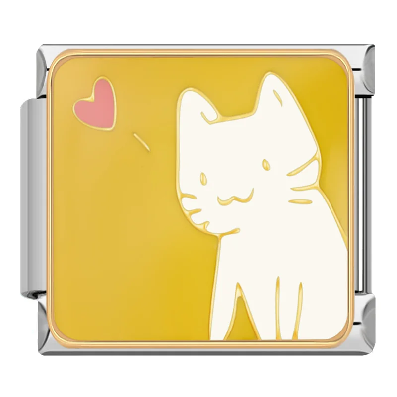 Flower, Cat and Love Note Italian Charms - Image 21