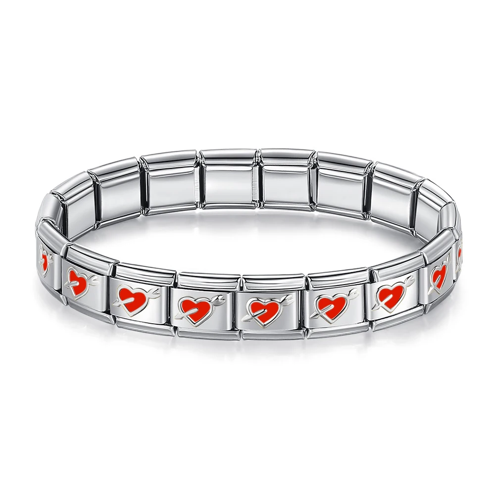 Red Heart and Crown Italian Charm Bracelet - Image 8