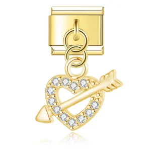 Crystal Paw, Lips and Heart Dangle Charms