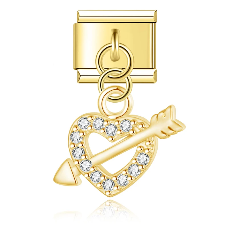 Crystal Paw, Lips and Heart Dangle Charms