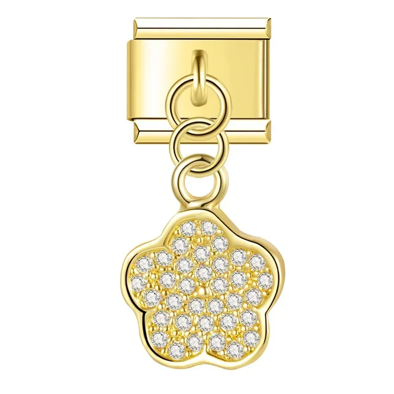 Gold Crystal Symbol Dangle Italian Charms - Image 12