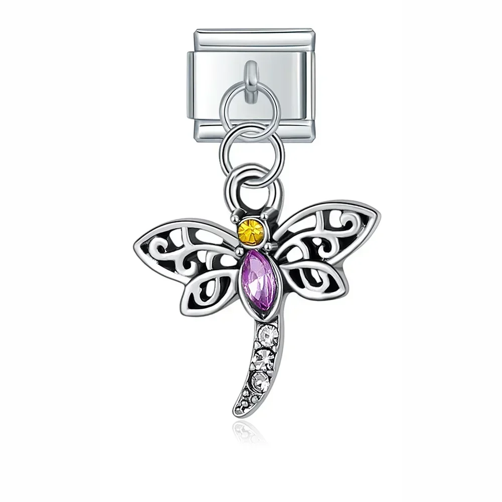 Crystal Animal and Symbol Dangle Italian Charms - Image 19