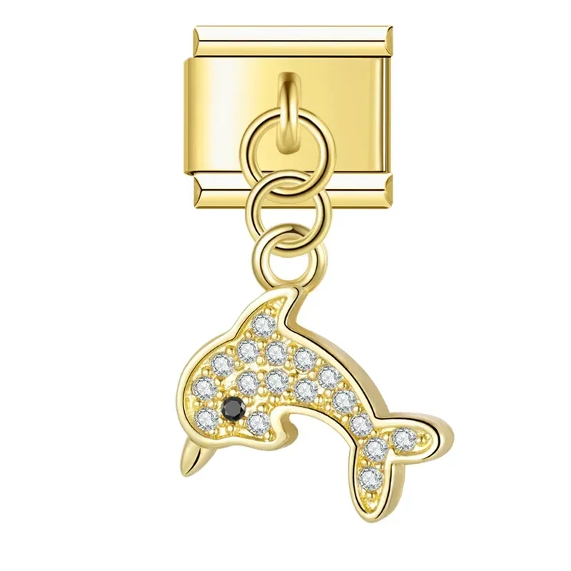 Gold Crystal Symbol Dangle Italian Charms - Image 19