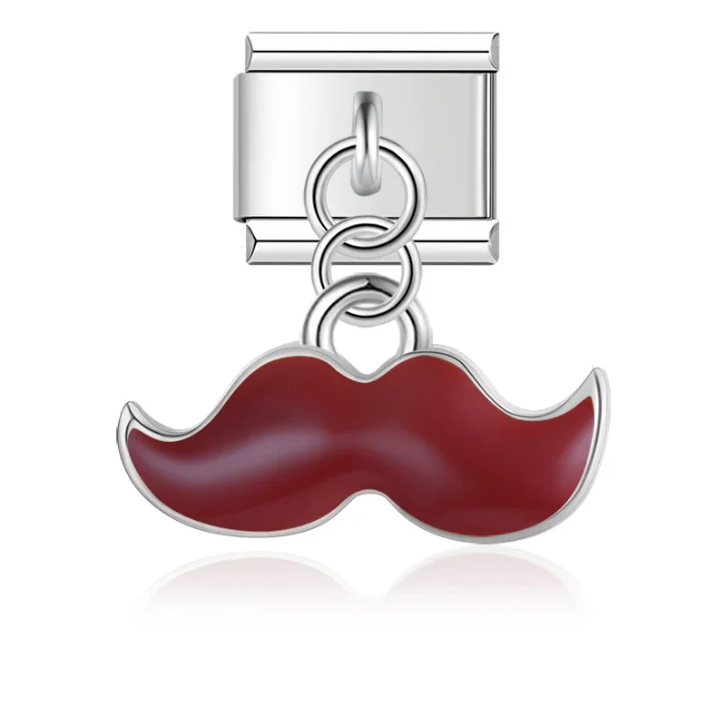 Moustache, Daisy and Ginkgo Dangle Italian Charms - Image 9