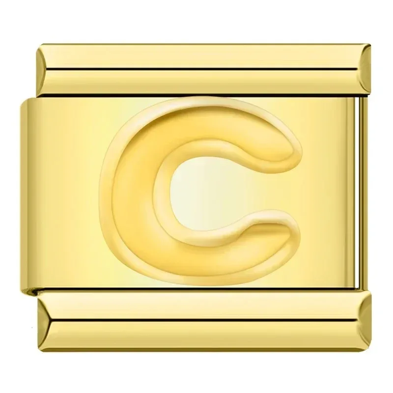 Gold Block Letter Italian Charms - Image 6