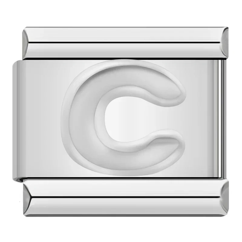 Silver Block Letter Italian Charms - Image 12