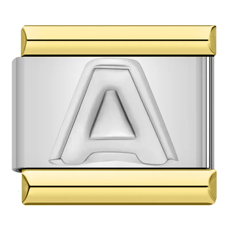 Engraved Letter Gold Frame Italian Charms - Image 30