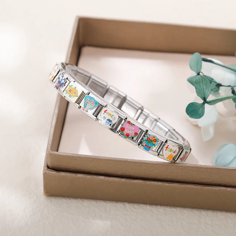 Flower, Cat and Love Note Italian Charms