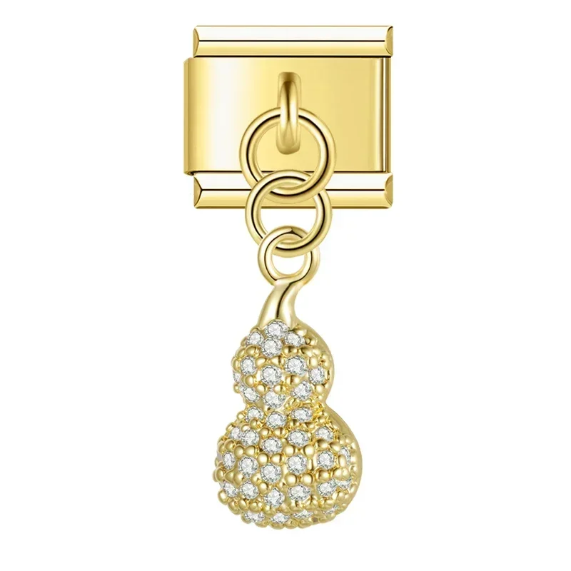 Gold Crystal Symbol Dangle Italian Charms - Image 26