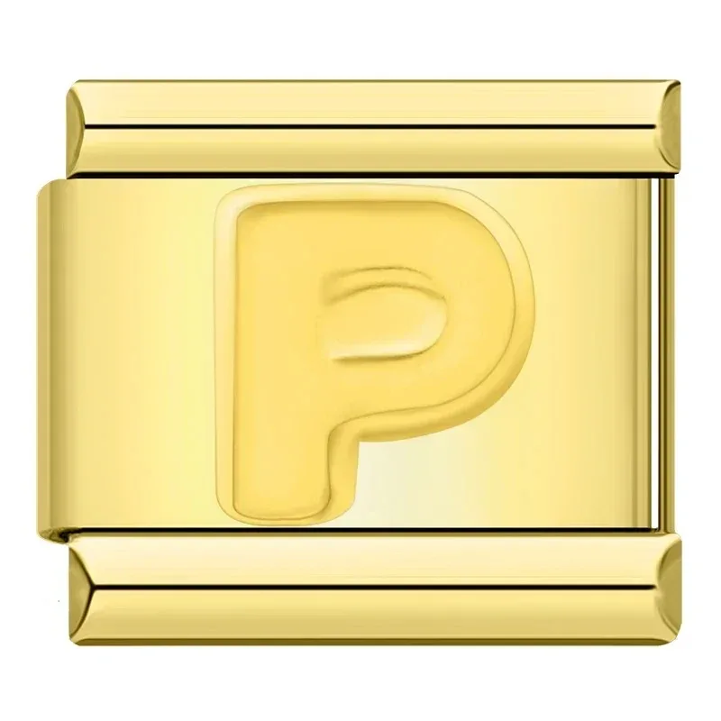 Gold Block Letter Italian Charms - Image 15
