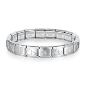 Moon, Flower and Paw Italian Charm Bracelet