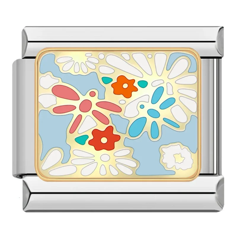 Painted Flower Italian Charms - Image 10
