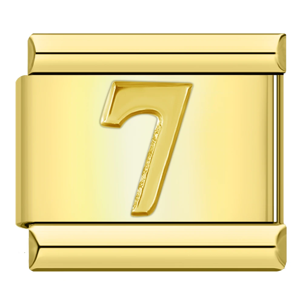 Gold Number Italian Charms 0 to 9 - Image 12