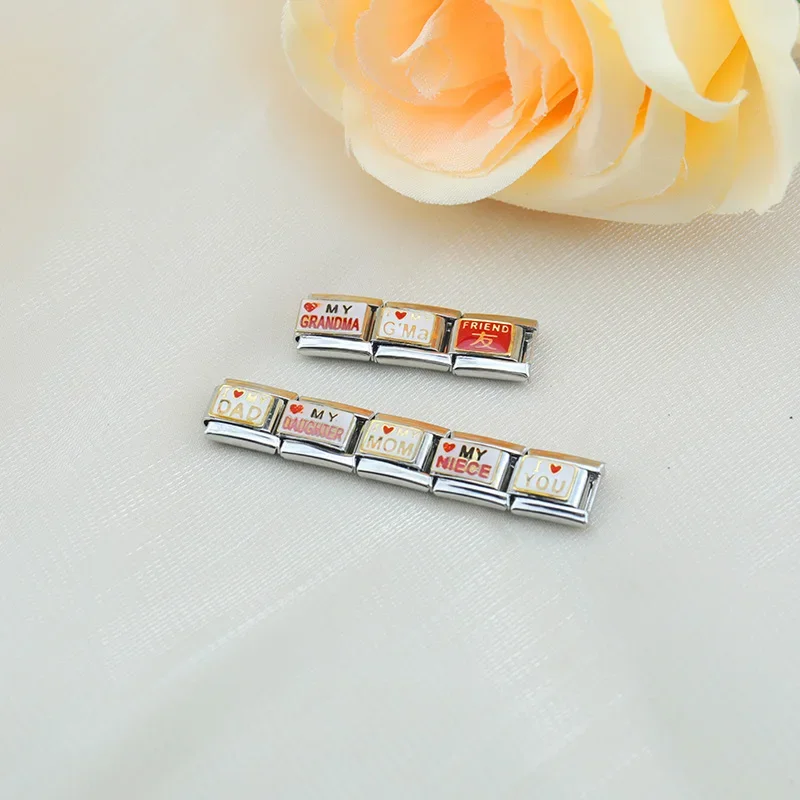 I Love Mom and Baby Girl Italian Charms - Image 2