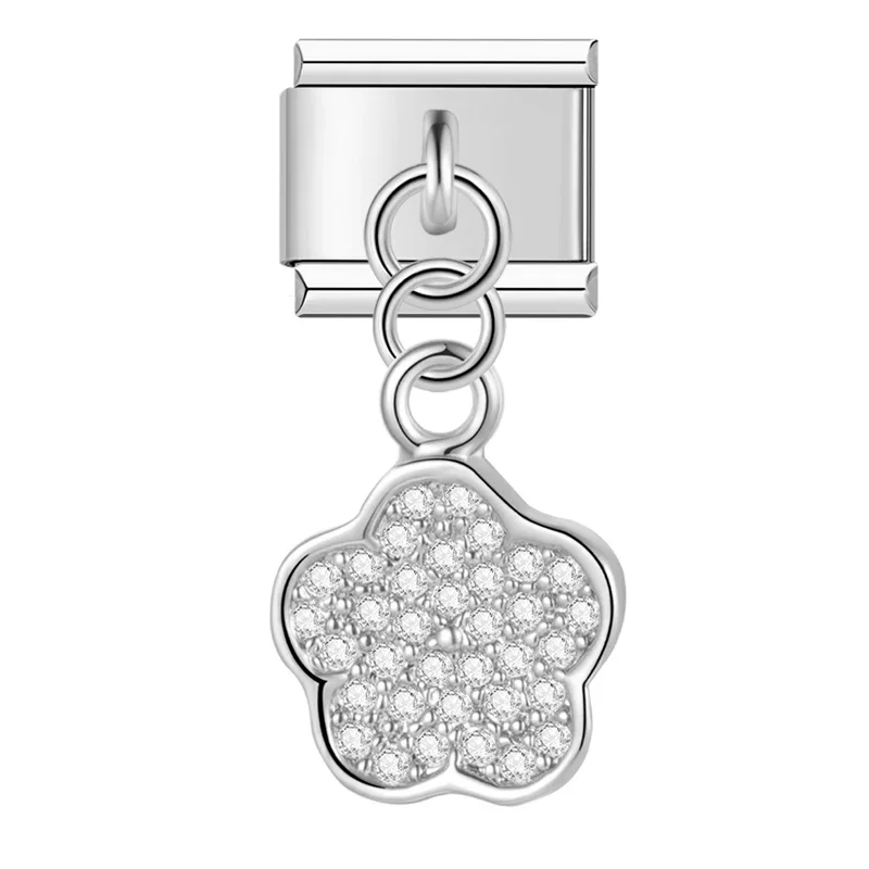 Silver Crystal Symbol Dangle Italian Charms - Image 12