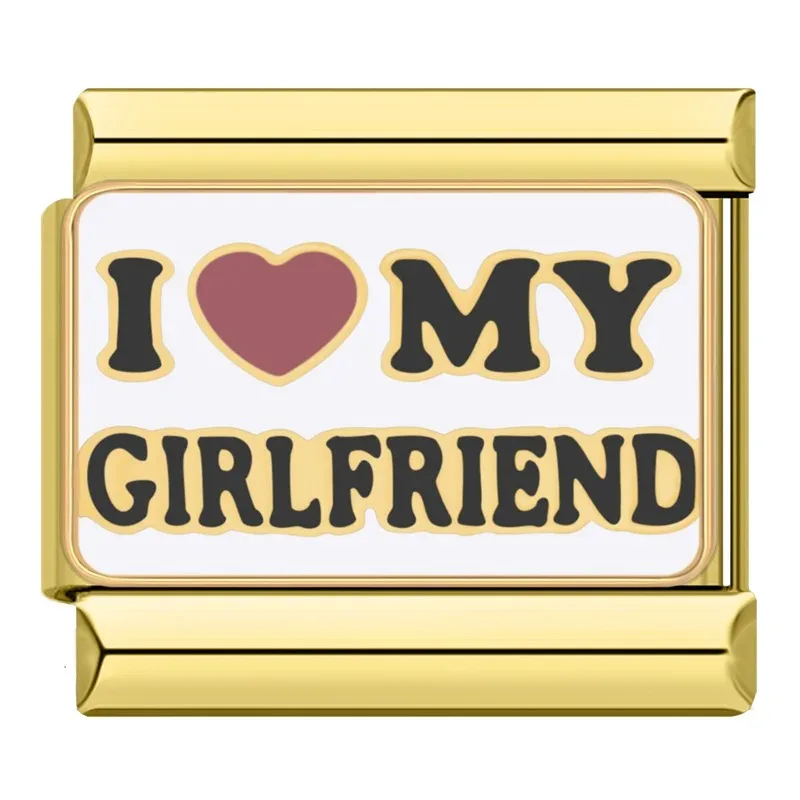 Gold Love and Couple Italian Charms