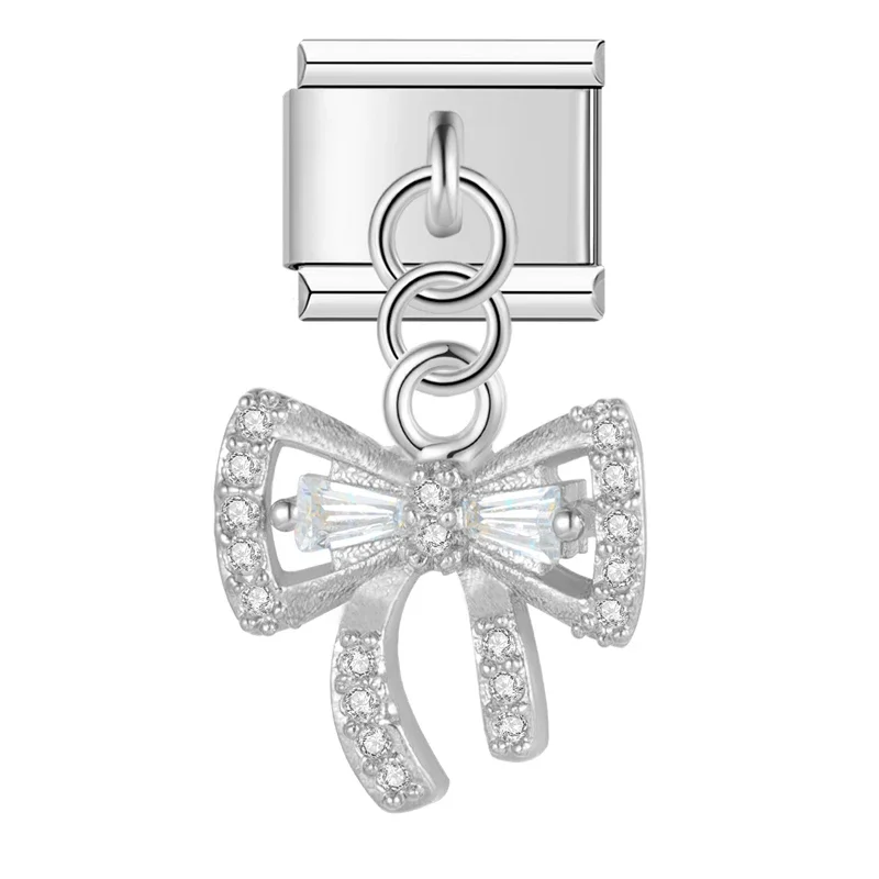 Silver Crystal Symbol Dangle Italian Charms - Image 4