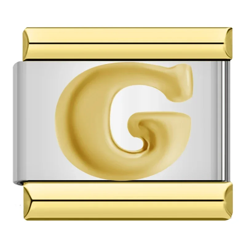Gold Alphabet and Heart Italian Charms - Image 21