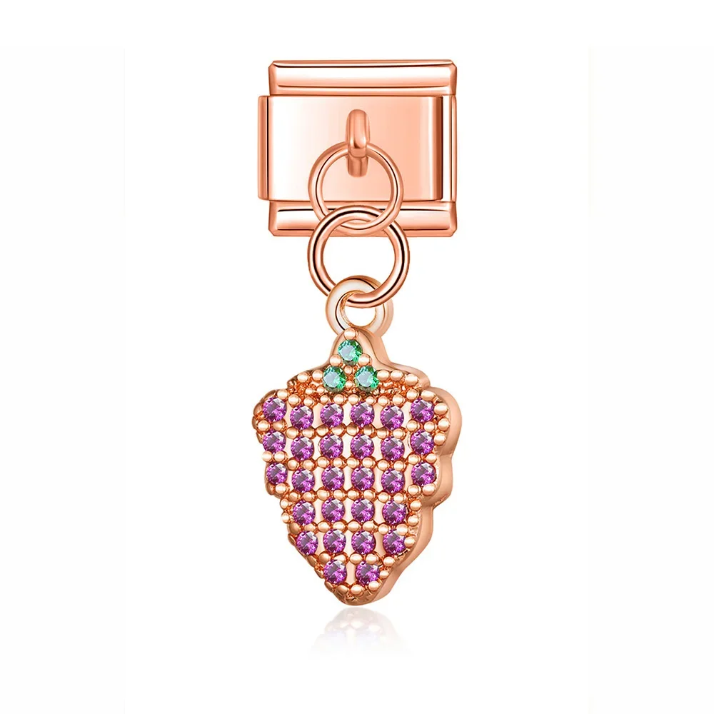Crystal Fruit and Mushroom Dangle Italian Charms - Image 12