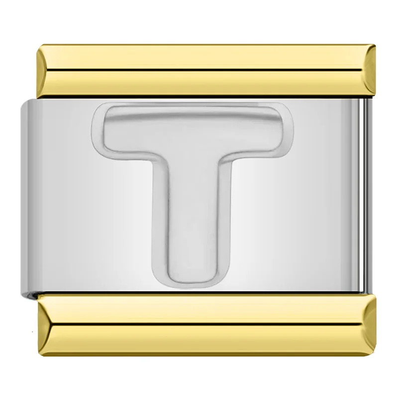 Engraved Letter Gold Frame Italian Charms - Image 10