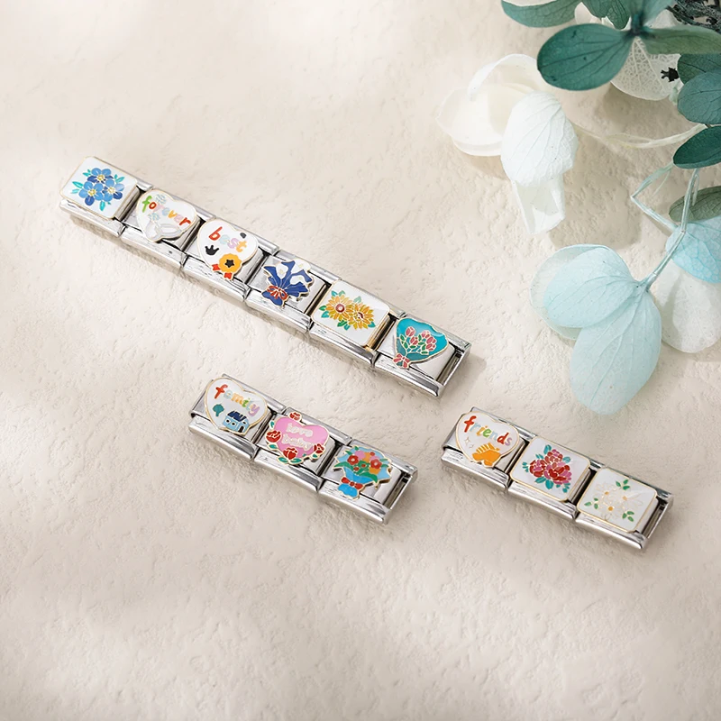 Flower, Cat and Love Note Italian Charms - Image 2