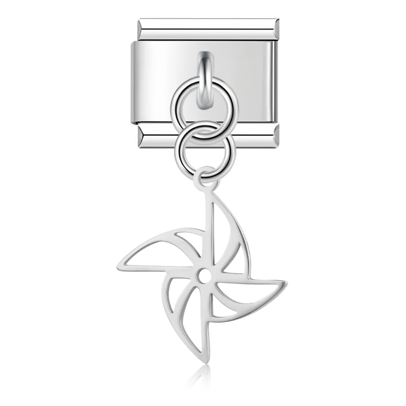Flower, Mushroom and Puzzle Dangle Italian Charms - Image 6