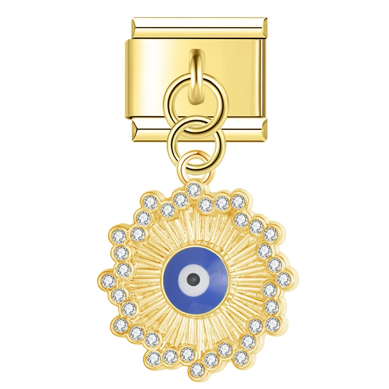 Gold Evil Eye Dangle Italian Charms - Image 11
