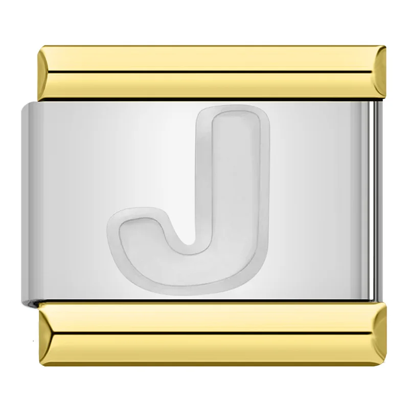 Engraved Letter Gold Frame Italian Charms - Image 26
