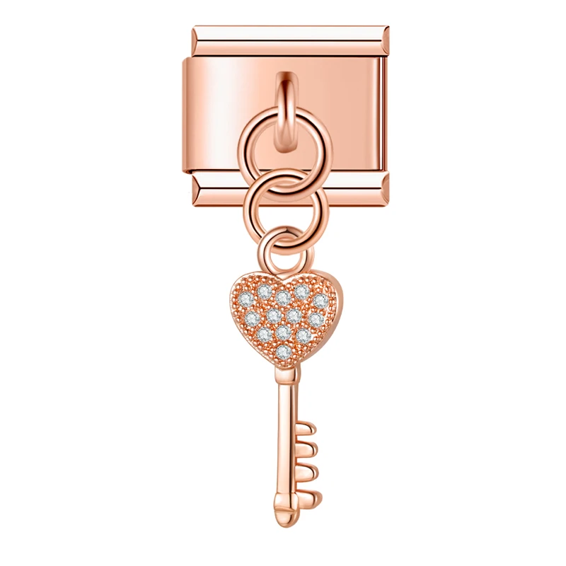 Sparkle Fruit and Key Italian Charms - Image 13