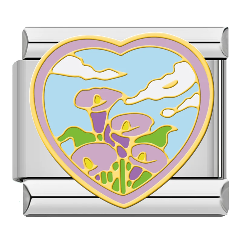 Crystal and Seaside Heart Italian Charms - Image 10