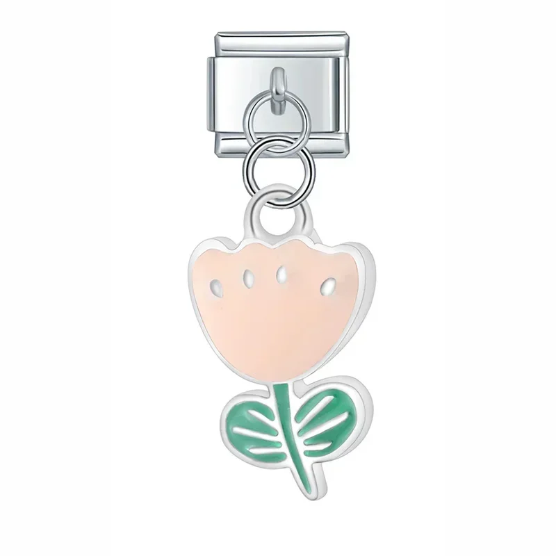 Tulip and Rose Dangle Italian Charms - Image 20