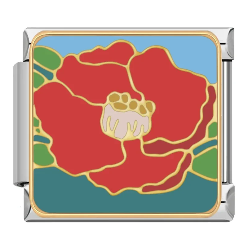 Painted Flower Italian Charms - Image 13