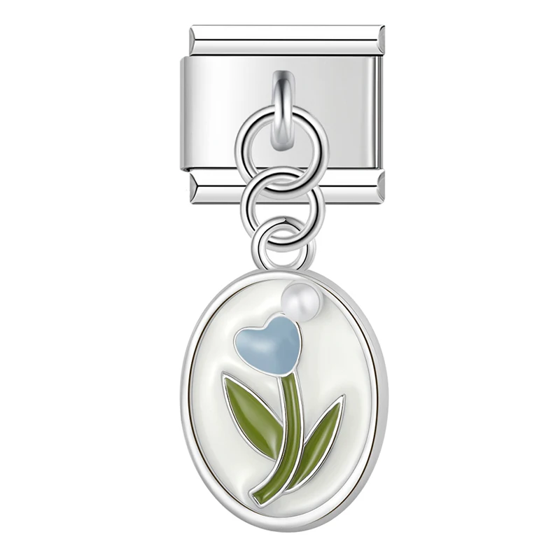 Tulip Cameo Dangle Italian Charms - Image 2