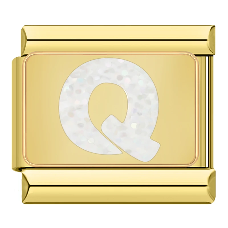 Sparkle Gold Letter Italian Charms - Image 12