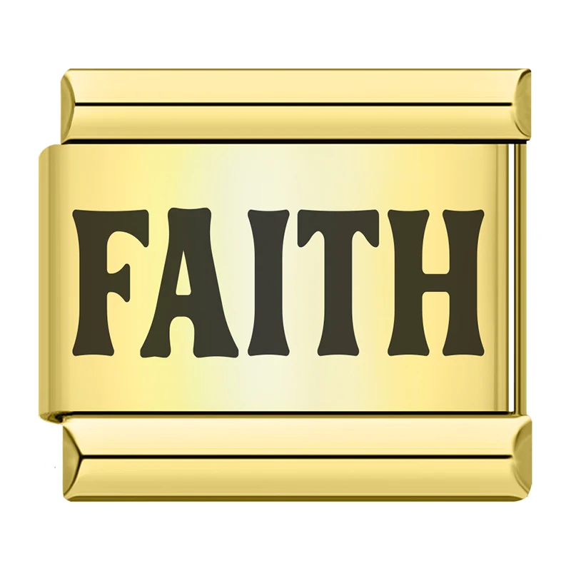 Gold Positive Word Italian Charms - Image 14