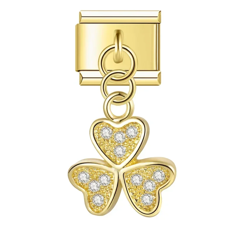 Gold Crystal Symbol Dangle Italian Charms - Image 5