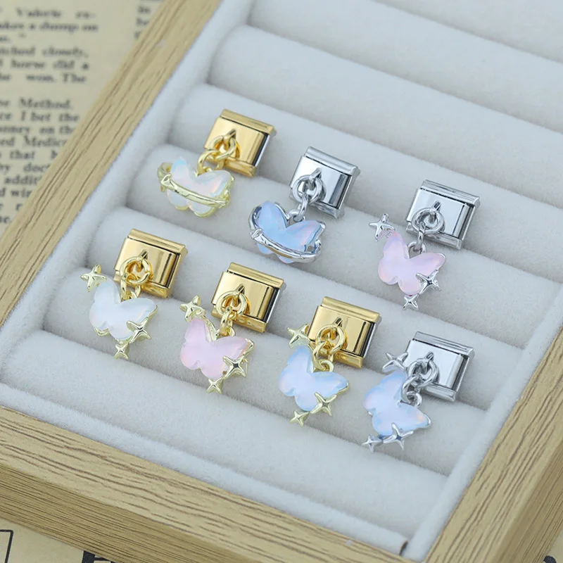 Opal Butterfly Dangle Italian Charms - Image 3