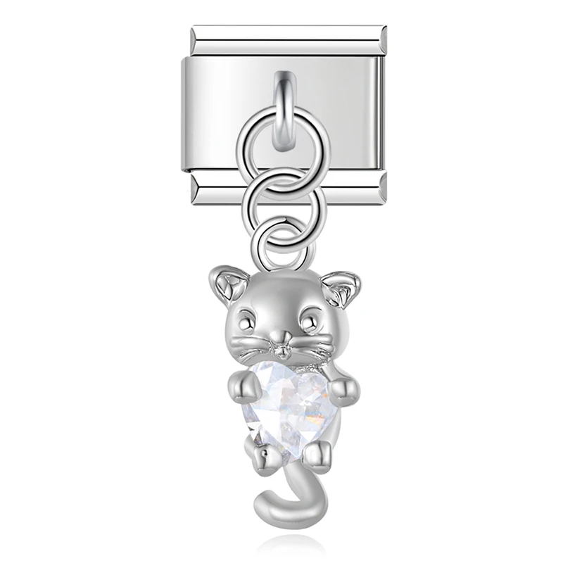 Cat, Bear and Crab Dangle Italian Charms - Image 12